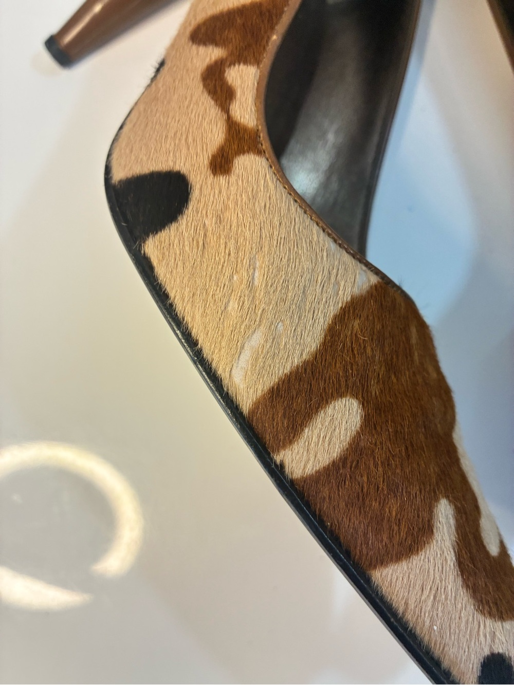 VTG STUART WEITZMAN 10B Women's Camouflage Pointed-Toe High Heels - Brown/Black - Picture 10 of 15